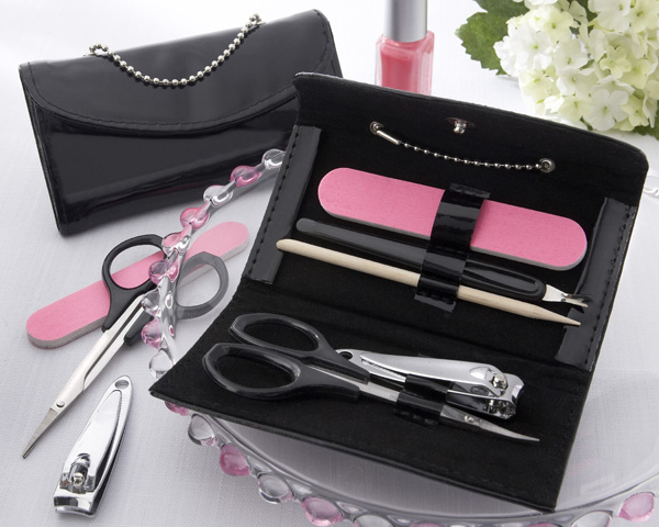 "Little Black Purse" Patent-Leather Five-Piece Manicure Set